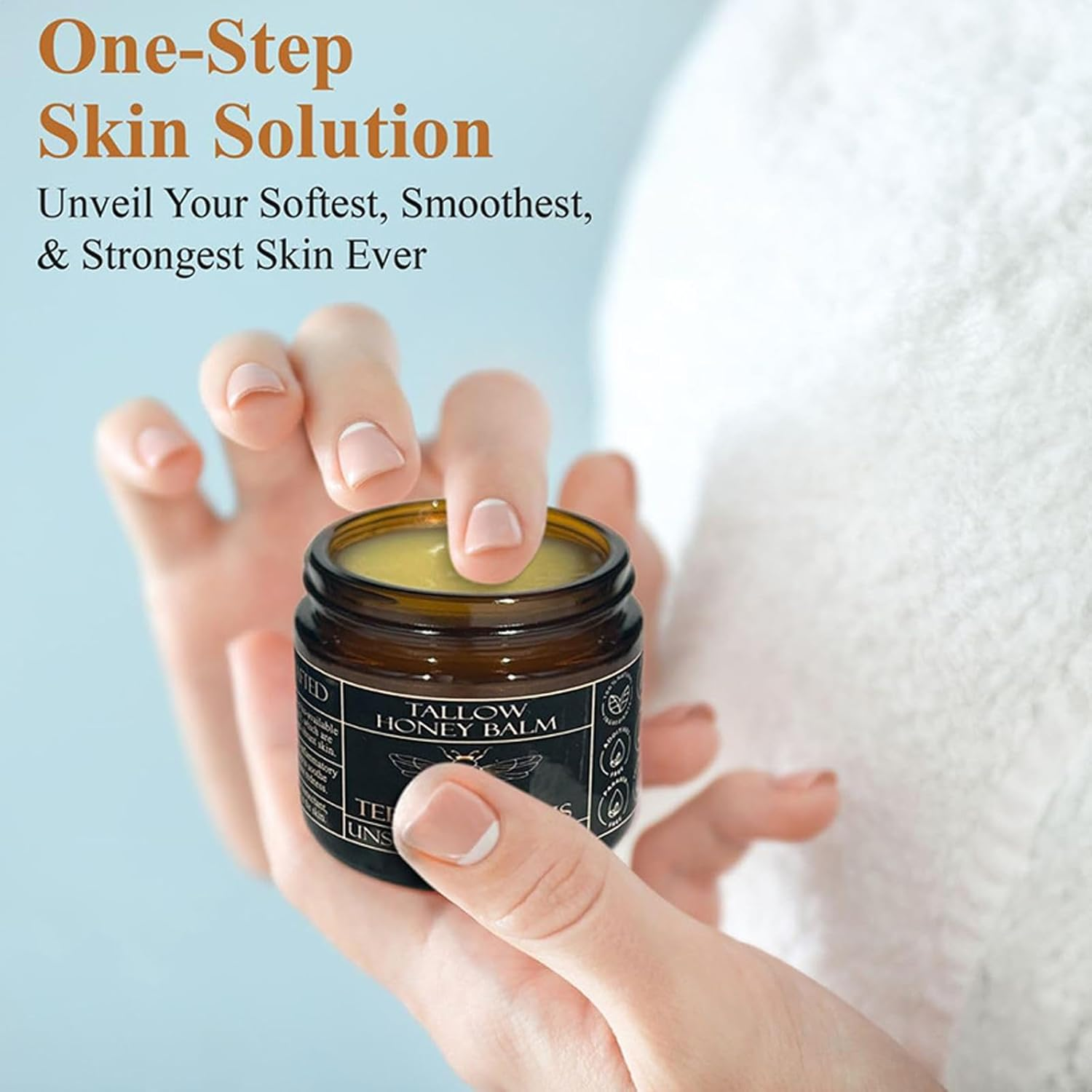 2PCS Beef Tallow Moisturiser,Organic Beef Tallow and Honey Balm for Skin Care,Grass Fed Whipped Beef Tallow with Raw Honey for Smooth and Soft Skin(Citrus 2PC, 200 G (Pack of 2)) image number 2