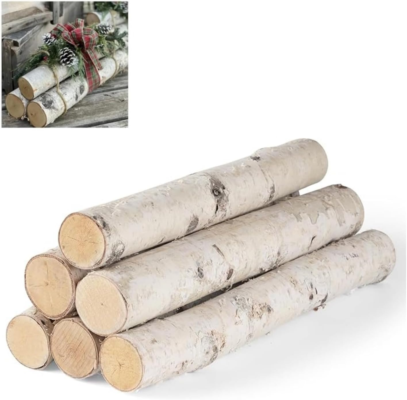 6Pack Birch Wood Logs Decorative Gas Fireplace Logs for Fireplaces D&eacute;cor Birch Poles Branches for DIY Crafts, Fire Wood for Fire Pit,Rustic Wood Decor Indoor/Outdoor(2.3"-3.2" Dia. X 16.5" Length) image number 6