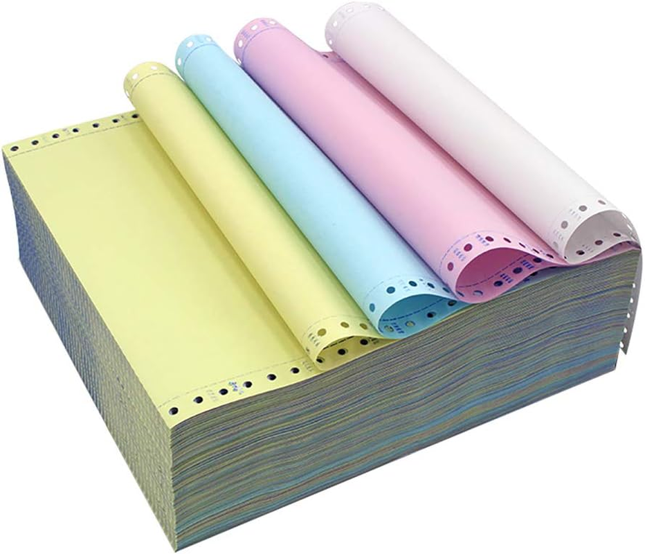 Firstzi 9-1/2 X 11 Inches Carbonless Continuous Forms Computer Paper, Printable NCR Copy Paper for Dot Matrix Printer, 1000 Count, 3-Ply 330 Sets, White/Pink/Yellow image number 3