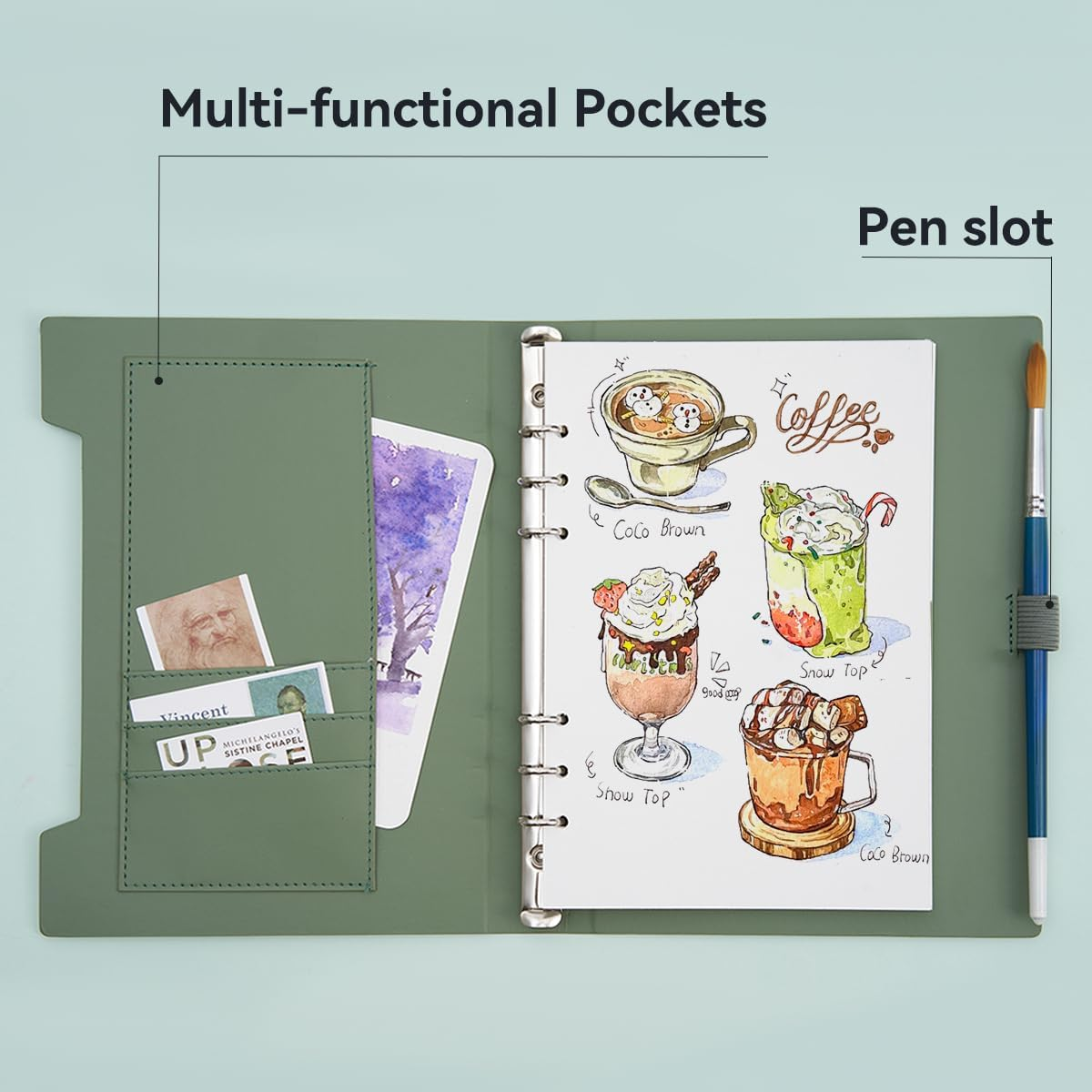 LIGHTWISH Watercolor Sketchbook,100% Cotton Acid Free Watercolor Journal,300Gsm/140Lb Hot Press Watercolor Paper for Artists,Adults,Students,20 Sheets,9.25 * 6.3 Inches image number 2