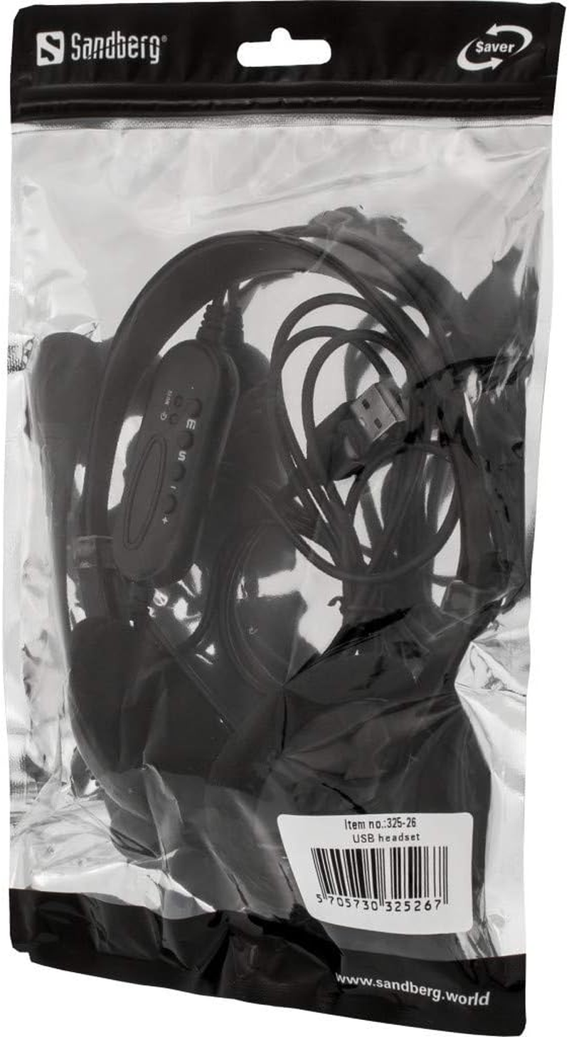 Sandberg 325-26 USB Headset with Boom Microphone, In-Line Controls image number 1