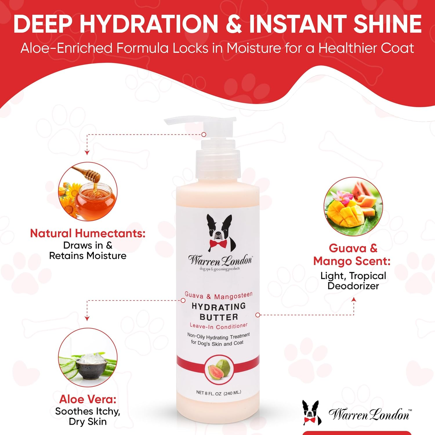 (240Ml) - Warren London Guava & Mangosteen Hydrating Butter Leave-In Conditioner image number 3