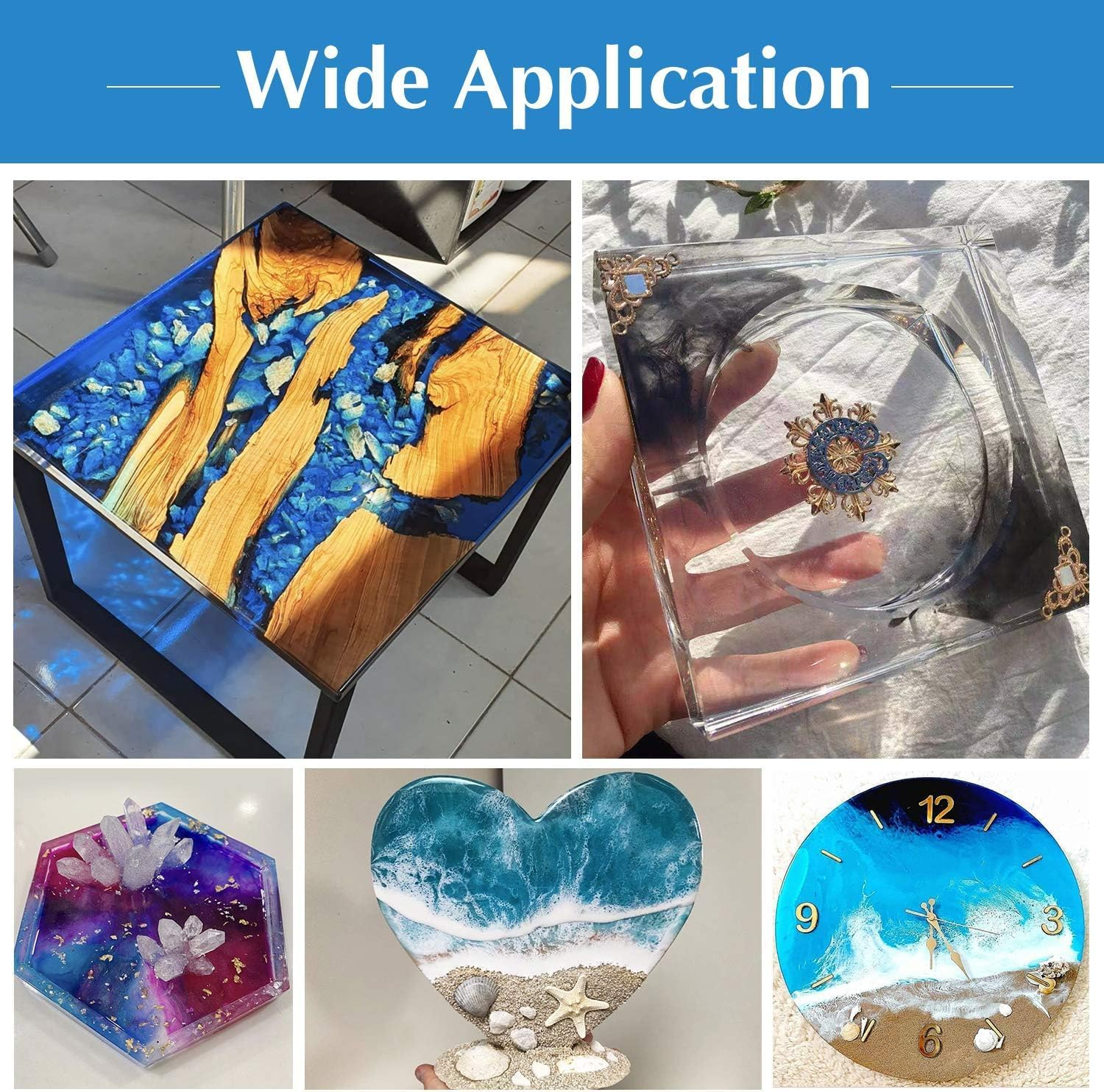 Epoxy Resin - 128 FL. OZ Easy Mix 1:1 Ratio Clear Resin Craft for Jewelry Making, Painting, Molds, River Tables and Etc. image number 3