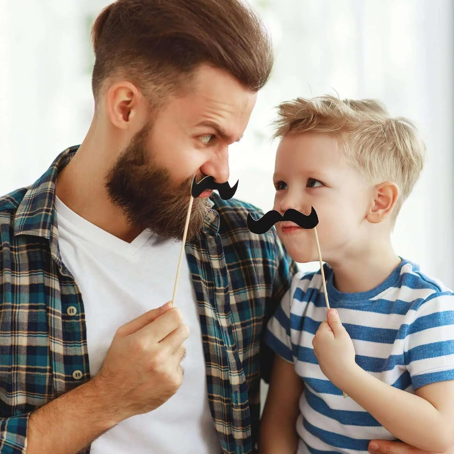 58 Party Props Photo Booth Party Favours, Photo Booth Props, Photo Booth Frame with Sticks and Stickers, for Birthday Engagement Wedding,Paper Props Fancy Paper Eyeglasses image number 5