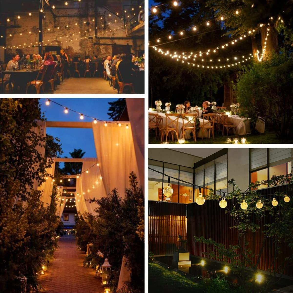 YOXUE LED Solar Ambient Lights, 42Ft/13M 100 LED 8 Mode Solar String Lights, Waterproof Solar Outdoor Christmas Lights for Garden, Patio, Fence, Balcony, Christmas Tree Decorations (Warm Colors) image number 5