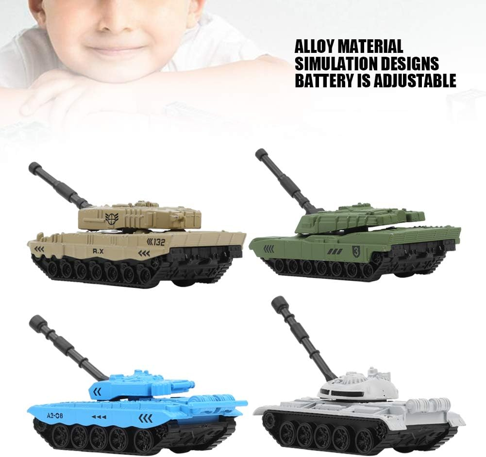 CCYLEZ 4Pcs Mini Tank Model Toy Set - Alloy Army Car Toy - Children Boys and Girls (Alloy, Tank) image number 5