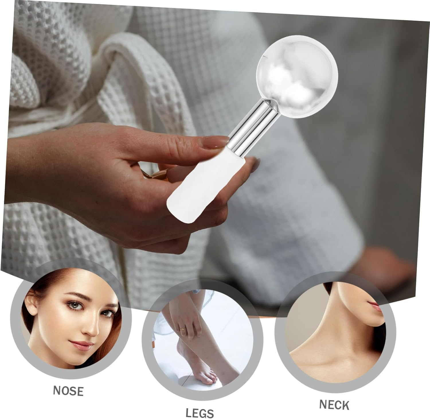Ipetboom 2Pcs Ice Globes for Face Facial Massage Roller Cooling Rollers Skin Care Massager for Reducing Puffiness image number 5