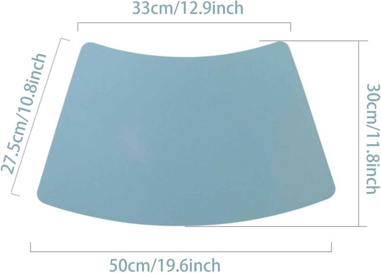 Nayubo Silicone Placemat for Dining Table Non Slip Waterproof Heat Resistant Table Mat Indoor Outdoor Portable Sector Placemat for Kitchen Counter Patio Party (Blue) image number 6