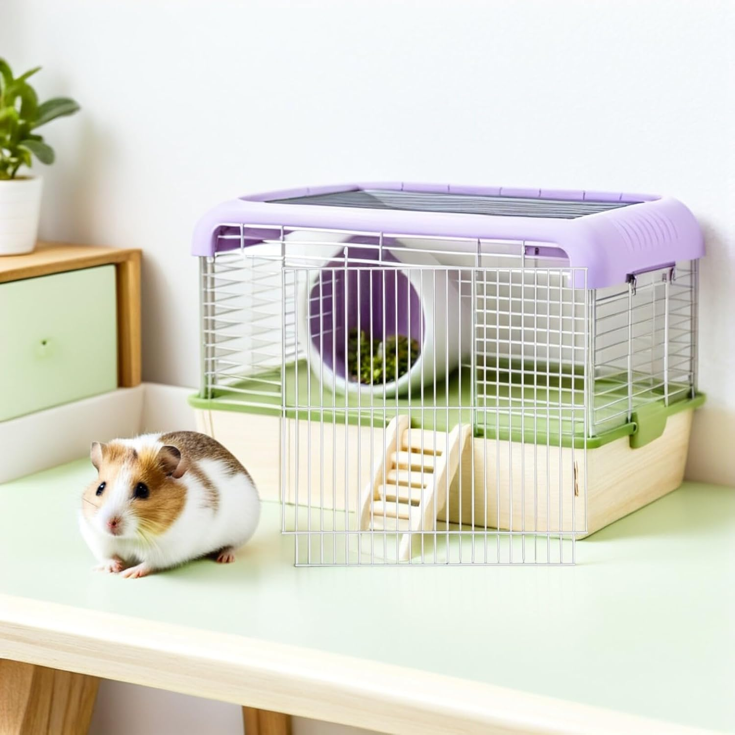 CATIEBYE 2Pcs Iron Net Pet Divider Panel for Small Animals Golden Hamster Cage Partition with Reinforced Mesh Versatile Dog Crate Separator for Rabbits Cats Parrots and Squirrels image number 4
