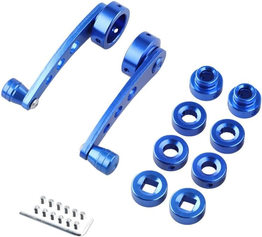 Aluminum Car Window Winder Handle, Easy Install Universal Replacement Crank for Door Glass, Black Anodized SUV Truck Automotive Window Cranks(Black)