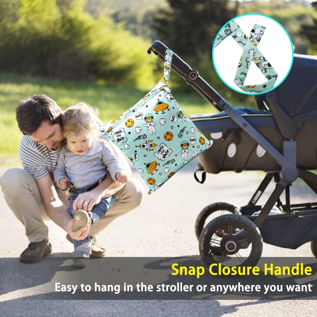 Wet Bag, Wet Bag, Pack of 3 Nappy Bag, Changing Bag, Wet Bags, Reusable Organiser Bag, Washable with Zip for Baby, Toddler, Travel, Gym image number 1