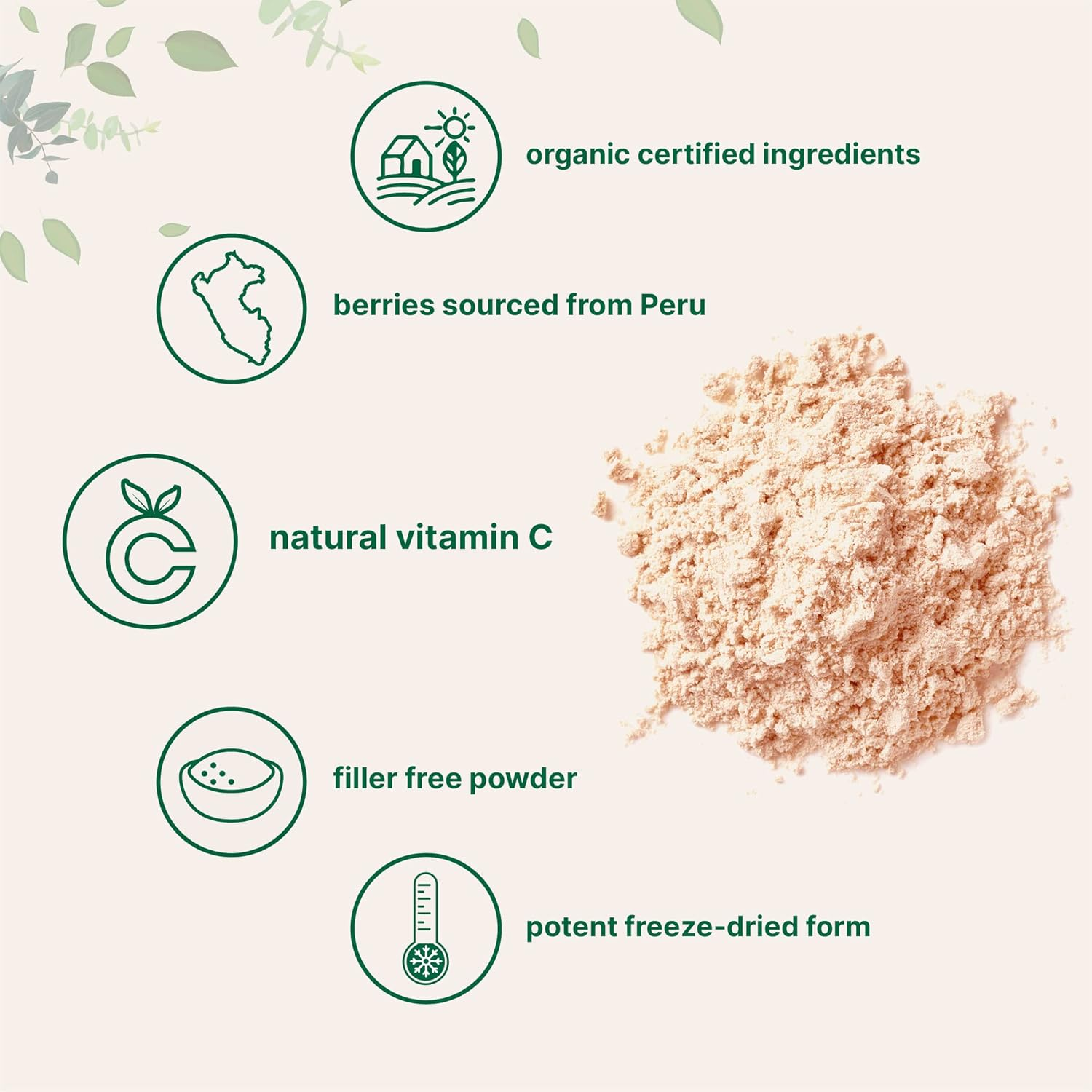 Peruvian Camu Camu Powder Organic, (Natural Vitamin C Powder), 8 Ounce, Strongly Supports Energy and Immune System, No Gmos and Vegan Friendly