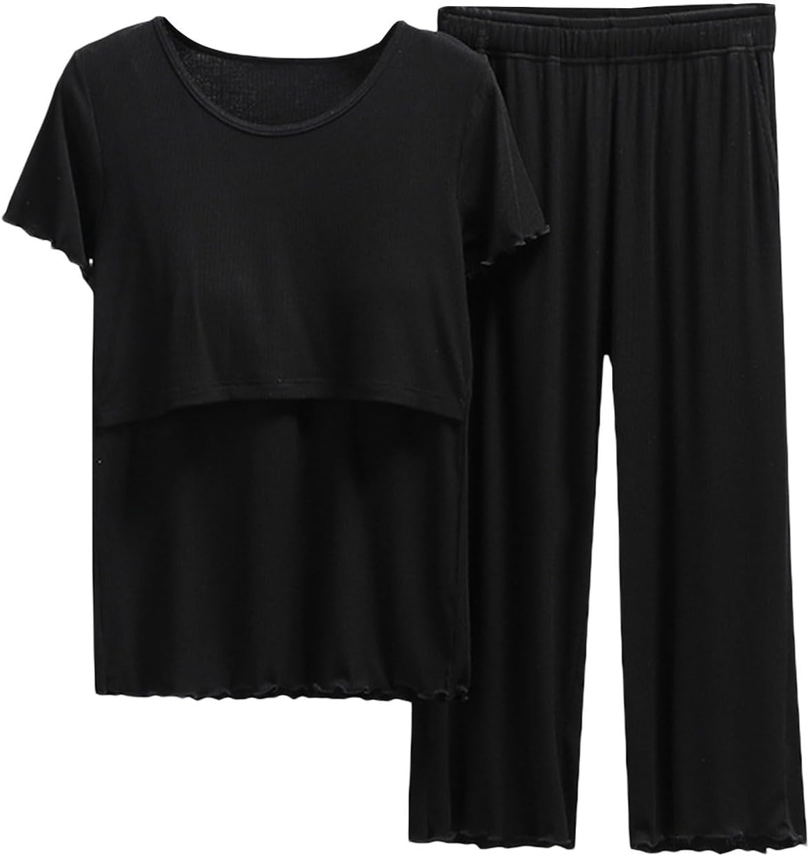 Front Closure Gowns Women Breastfeeding Women Shirt and Set T Baby Maternity Tops Short Pants Maternity Sleep Women'S Cotton Pajamas Shorts Set image number 6