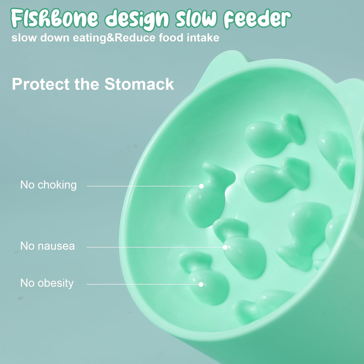 Raised Cat Bowl with Stand - Tilted Elevated Slow Feeder, Ergonomic Feeding Dishes for Food and Water image number 2