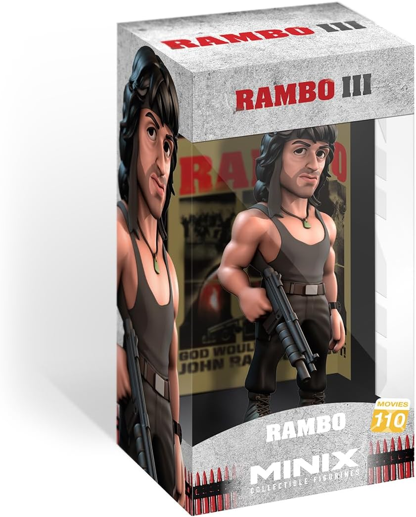 Minix Movies 110 Rambo III with T-Shirt Collectible Figure Toy, 12 Cm Height image number 3
