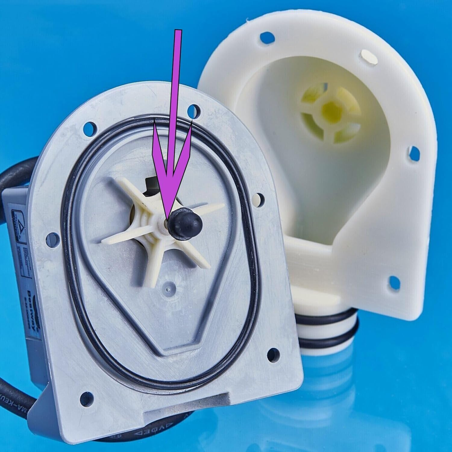 Hot Tub Pump Rotor Impeller for Saluspa for Lay-Z-Spa #P4071 58113 E02 Saluspa Replacement Parts Impeller with 1Pcs Ceramic Shaft and 1Pcs Stainless Steel Shaft and Silicone Seals image number 6