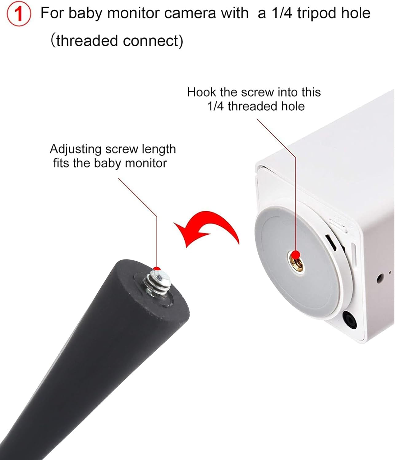 Baby Monitor Mount Camera Shelf Compatible with Infant Optics DXR 8 and Most Other Baby Monitors,Attaches to Crib Cot Shelves or Furniture,Universal Baby Camera Holder,（Black）