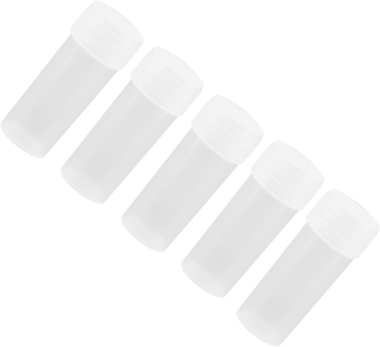 5Ml Volume Plastic Sample Bottles, Vial Storage Tube Bottles Translucent Bottle Vials Test Tubes with Screw Caps for Shampoo Lotions Emollient Water Shower Gel Emulsion Toiletry Labs image number 5