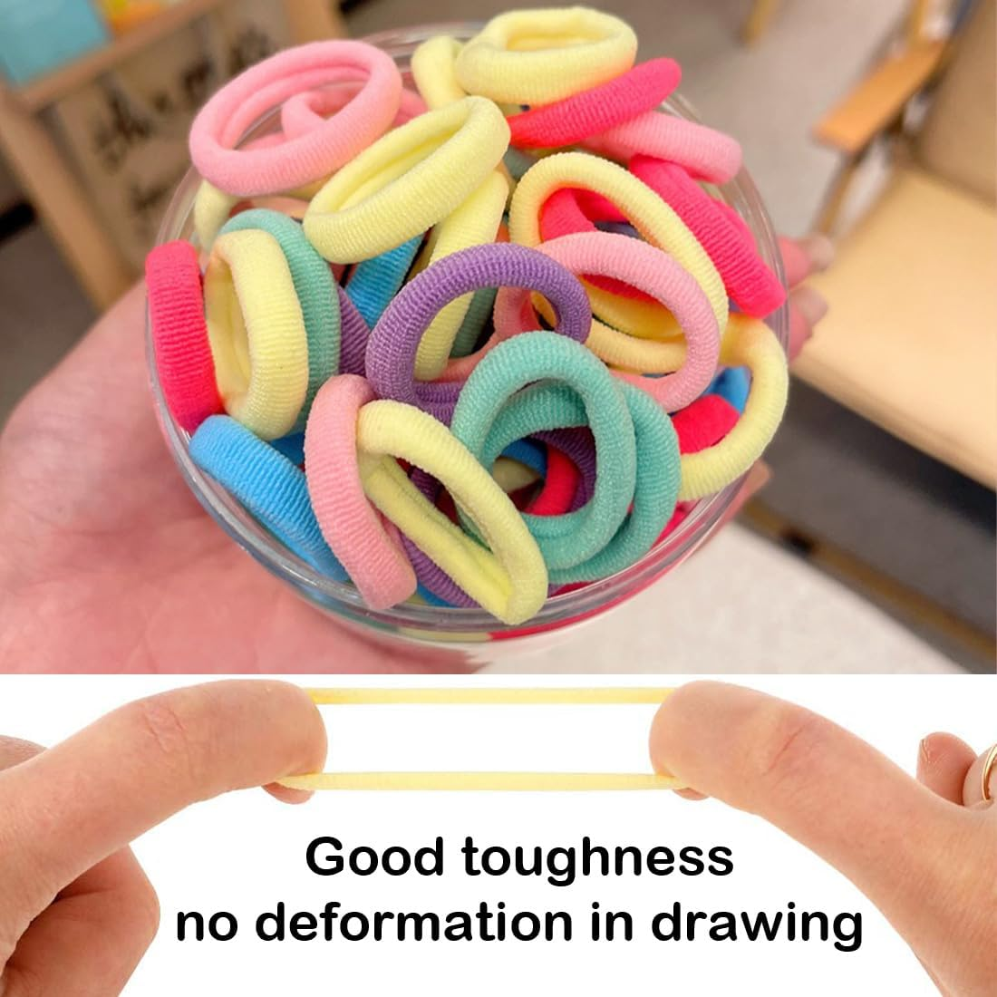 Aililong Pack of 210 Girls Hair Bobbles 3 Cm Colourful Ponytail Hair Band Elastic Hair Bands for Children Girls