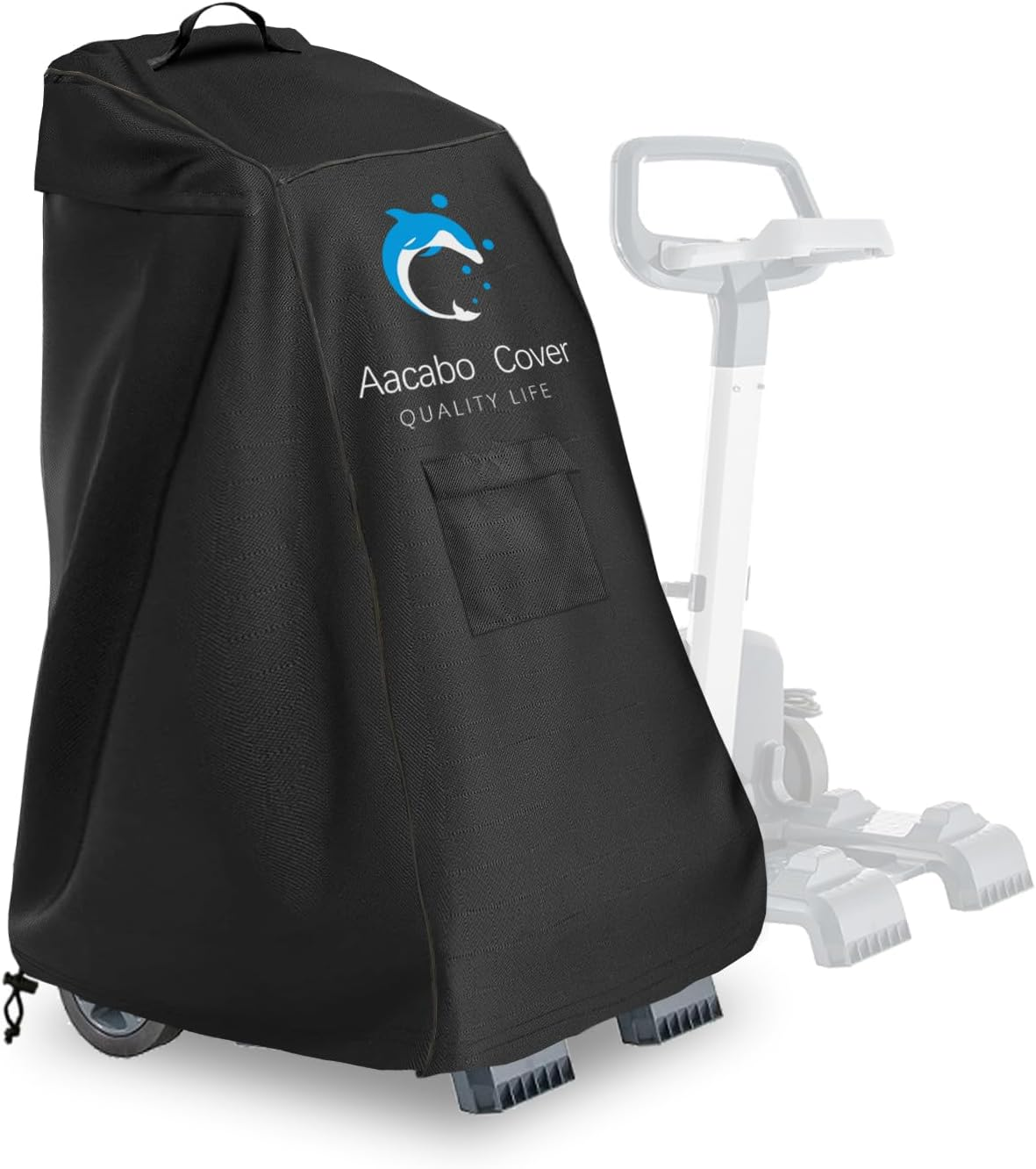 Caddy Cover,Robotic Pool Cleaner Cover, Outdoor Waterproof Caddy Cover,Fits Most Brands Robotic Pool Cleaner-Black