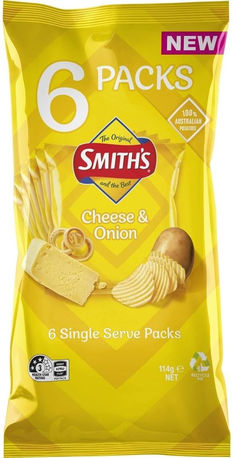Smith'S Crinkle Crinkle Cut Cheese and Onion Potato Chips 170 G image number 1