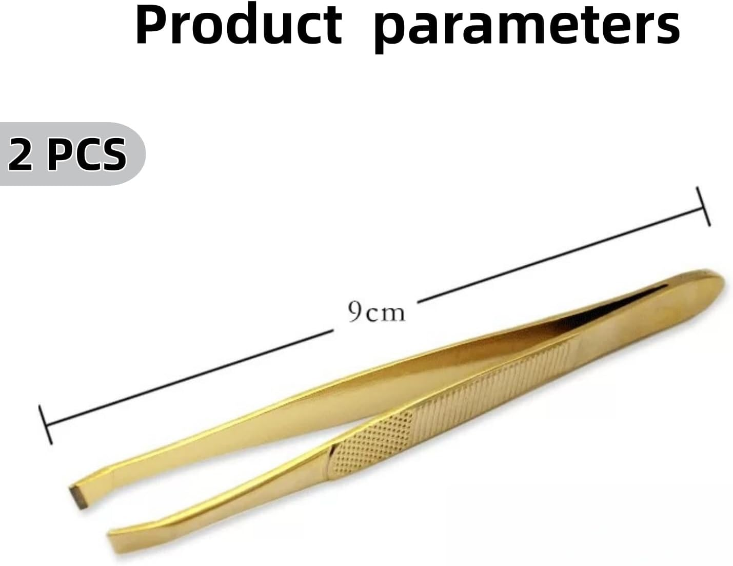 WEBXMZDQ 2Pcs High-Quality Gold-Plated Stainless Steel Eyebrow Tweezers,Precision Ingrown Hair Removal Tweezers,Daily Multi-Purpose Beauty Tools, for Precise Eyelash Trimming, for Men and Women image number 2