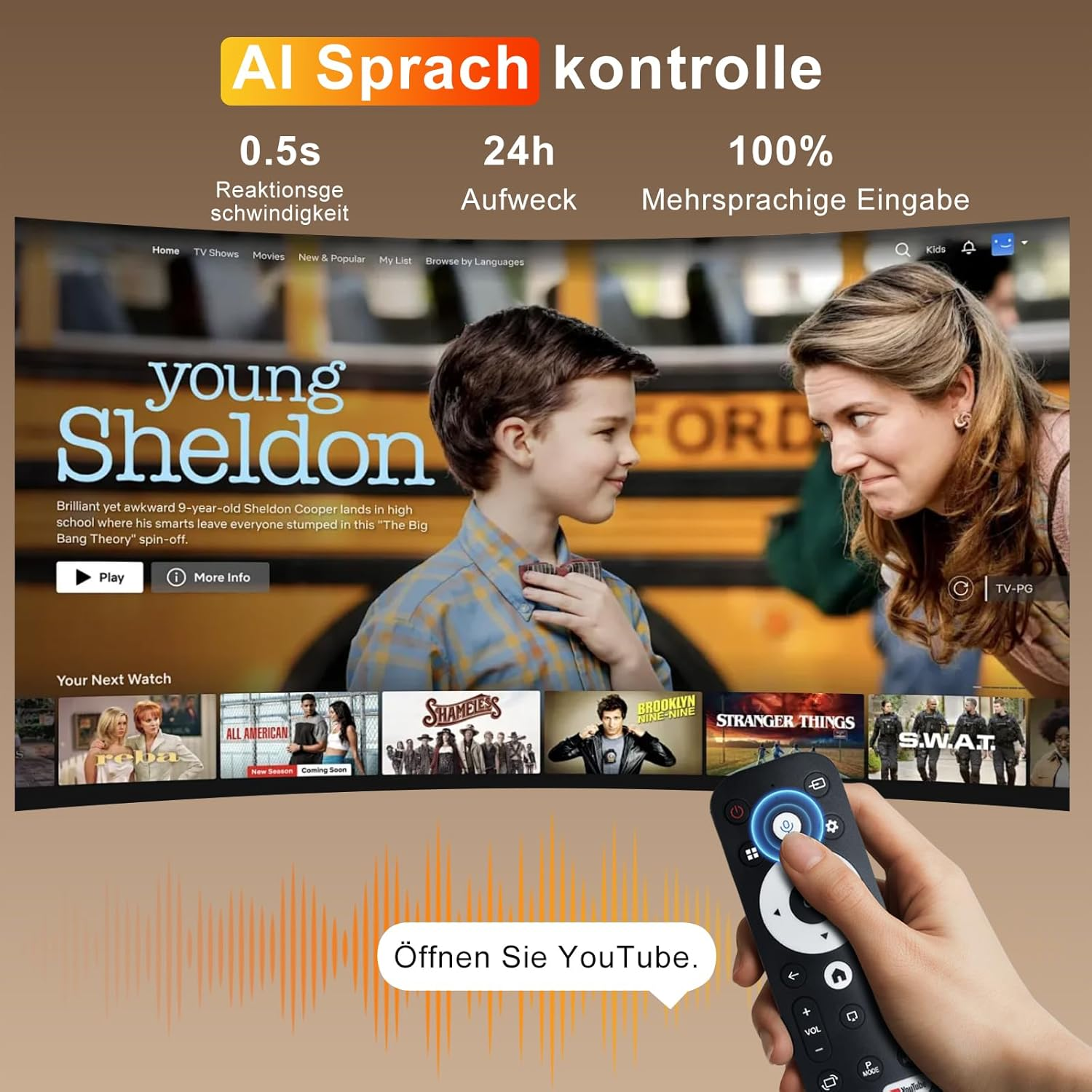 Salange Official Netflix Mini Projector 4K Home Cinema Support, Mobile Phone Projector Smart Projector for Home Cinema / Outdoor, Portable Projector with 5G Wifi and BT5.3, HY320MAX FHD 1080P image number 5