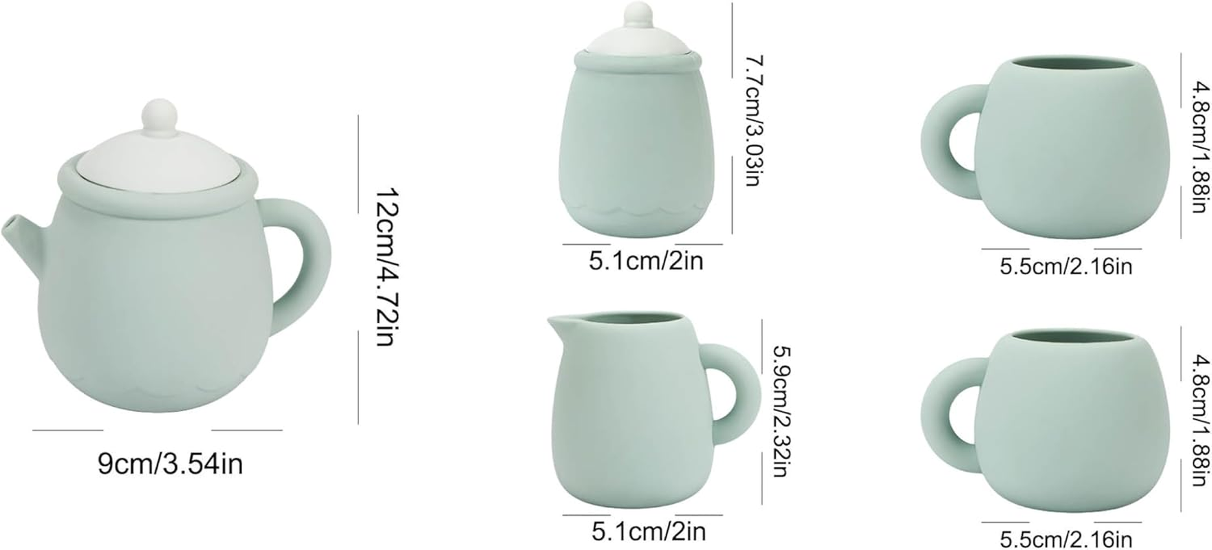 11 Piece Silicone Toy Tea Set - Teapot, Teacups & Saucers, Spoons, Sugar and Milk Jug - Pretend Play for Babies and Toddlers (Pink) image number 3