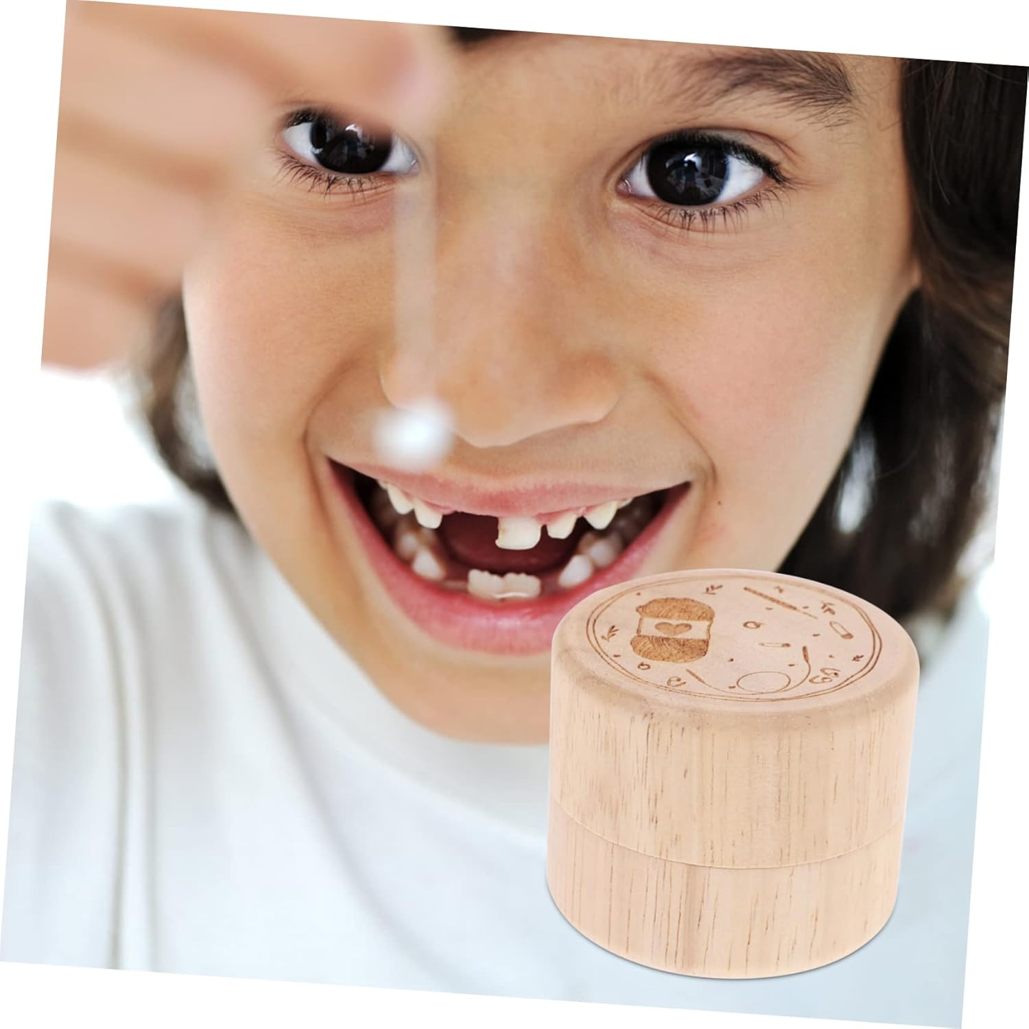 Kisangel 2Pcs Tooth Keepsake Box Wooden Teeth Storage Holder for Newborns Thoughtful Present for Expectant Mothers image number 5