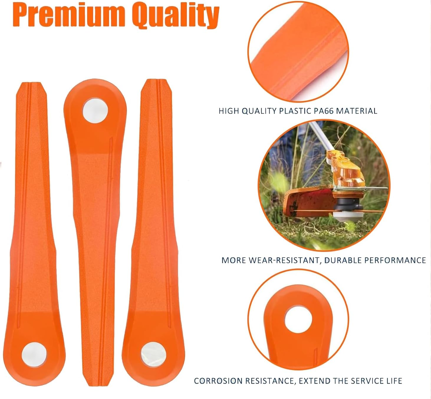 Pack of 24 Plastic Blades for Stihl Polycut 6-2, 6-3, 7-3, 28-2, 48-2, Sharp Durable Replacement Blade 40020071000, High-Quality Cutting Blade for Mower Trimmer image number 6