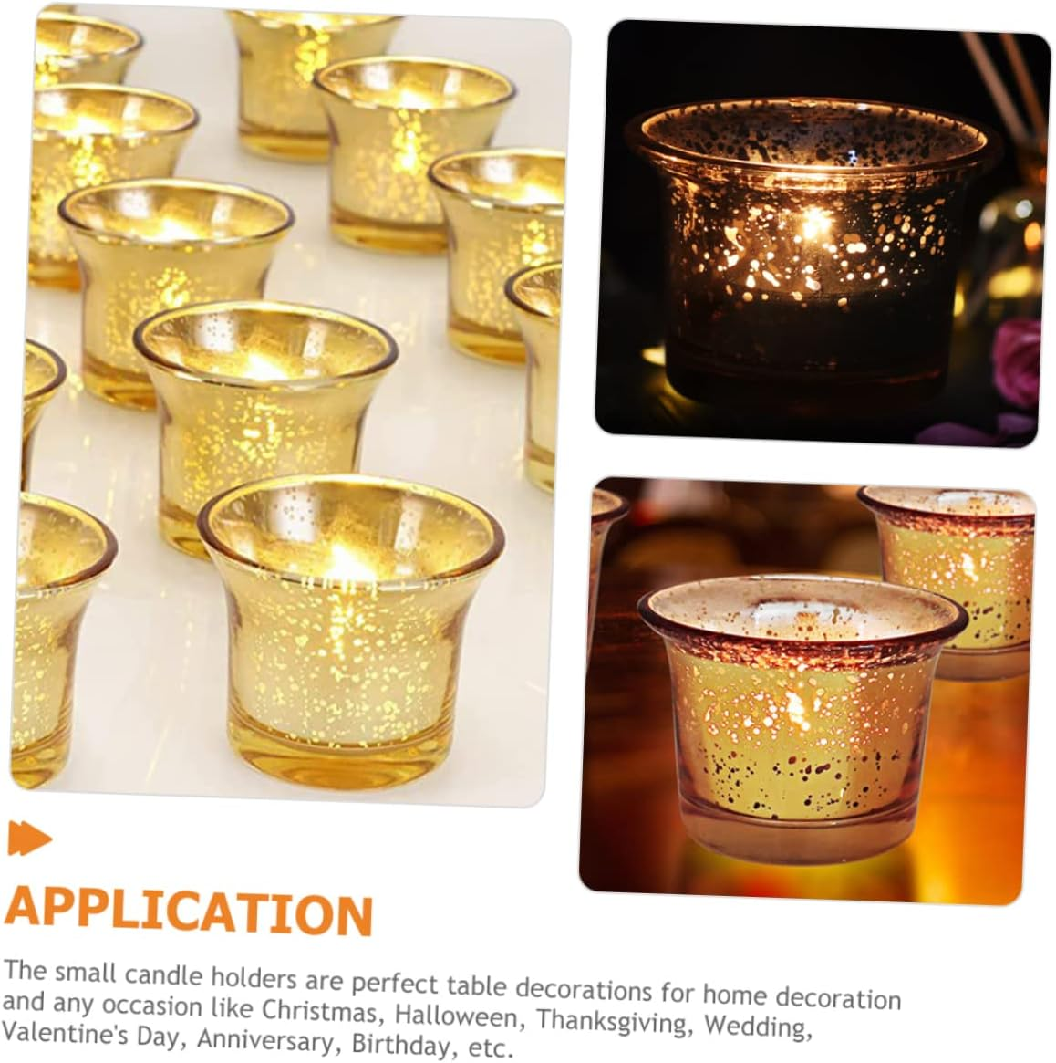 OSALADI 12Pcs Candlestick Cup Glass Holder Multi-Use Decorative Candle Cups for DIY Tealight Candle Holders Compact image number 3