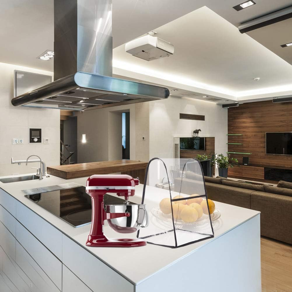 Transparent Cover for Kitchenaid Stand Mixer, Large Size Covers with Organizer Bag Compatible 4.5-6 Quart Kitchenaid Mixer, Fits All Tilt Head & Bowl Lift Models(Clear) - Red/4.5-6 Quart image number 5