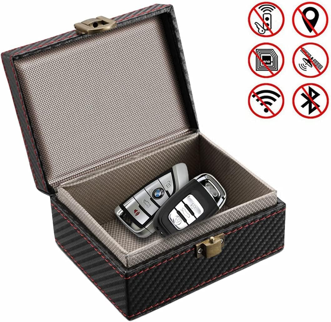 Faraday Box with a Blocker Pouch, Car Key Signal Blocker Box, Keyless Entry RFID Blocking Box, Anti-Theft Faraday Cage,Key Storage Boxes,Safe Secure Box for Remote Smart Keys image number 4