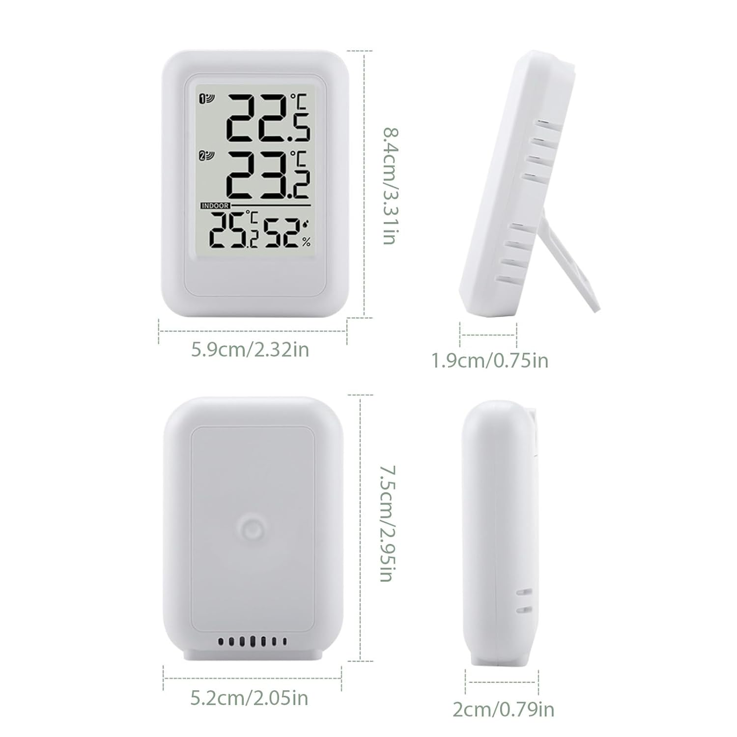 Indoor Outdoors Thermometer Wireless Hygrometer Humidity Monitor 2 Sensors image number 6