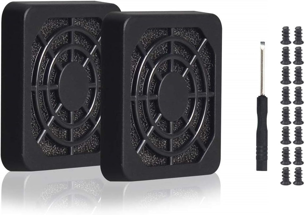 Easycargo 4Pcs 40Mm Fan Filter Grill Black with Screws (40Mm)