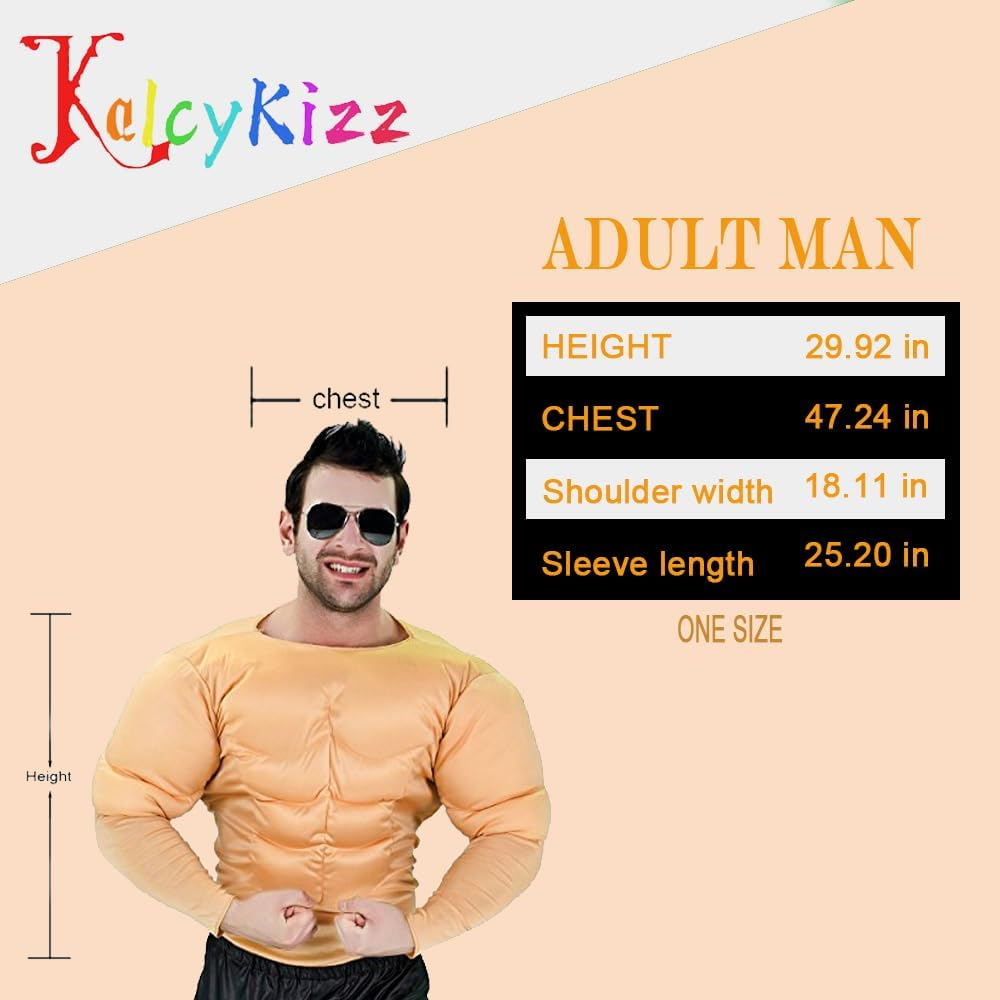 Kalcykizz Flatwhite Man'S Muscle Suit Costumes,Yellow,One Size image number 4