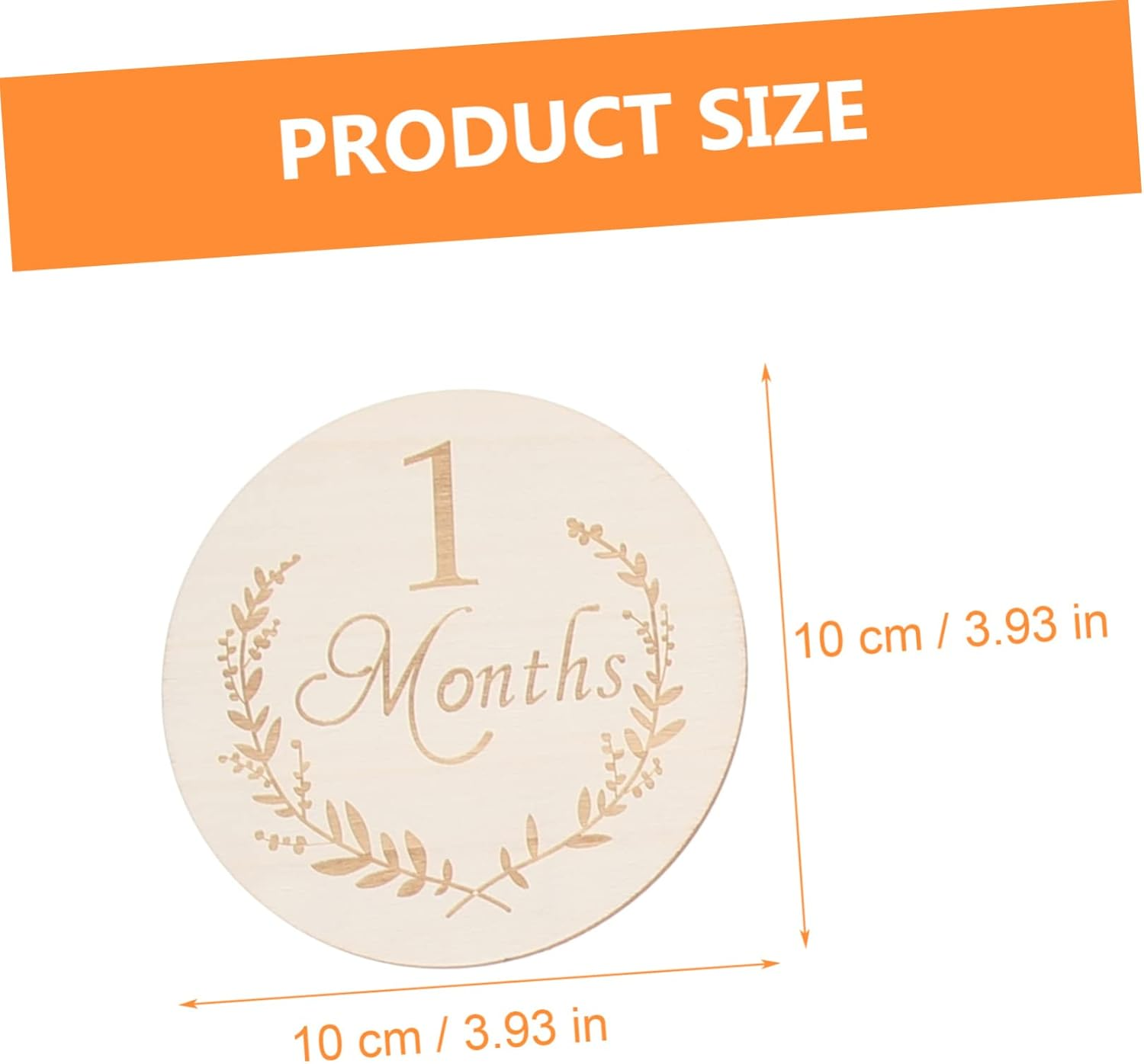 WEKAMOS 13Pcs 100Mm Wooden Slices Infant Growth Cards Baby Monthly Milestone Photography Props Natural Poplar Wood Party Supplies image number 6