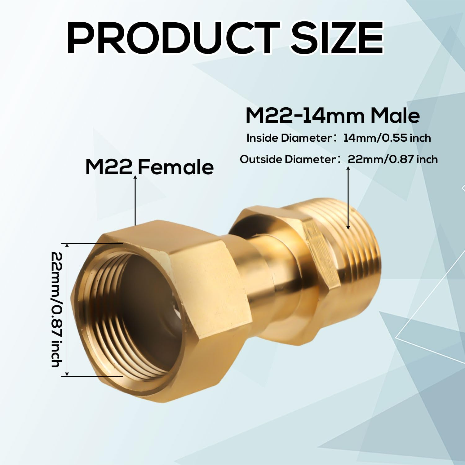 Gosknor Quick Connect Pressure Washer Fitting, Male M22-14Mm Quick Connect Pressure Washer Swivel Fitting Pressure Washer Adapter for Power Washer Hose Pump