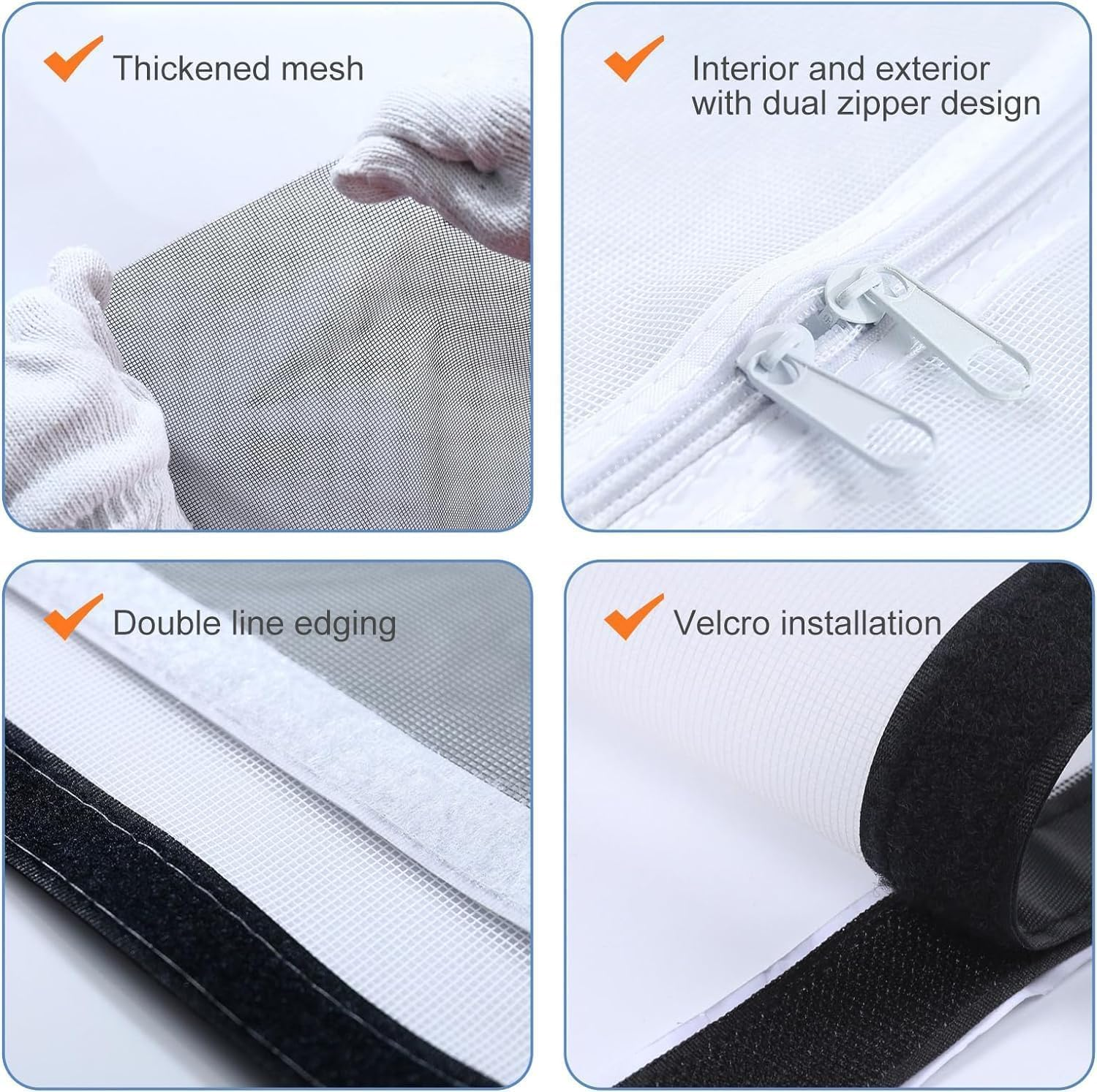 SOONHUA Pet Screen Door with Zipper for Living Room Kitchen Bedroom Patio Dog Cat Scratch Resistant image number 2