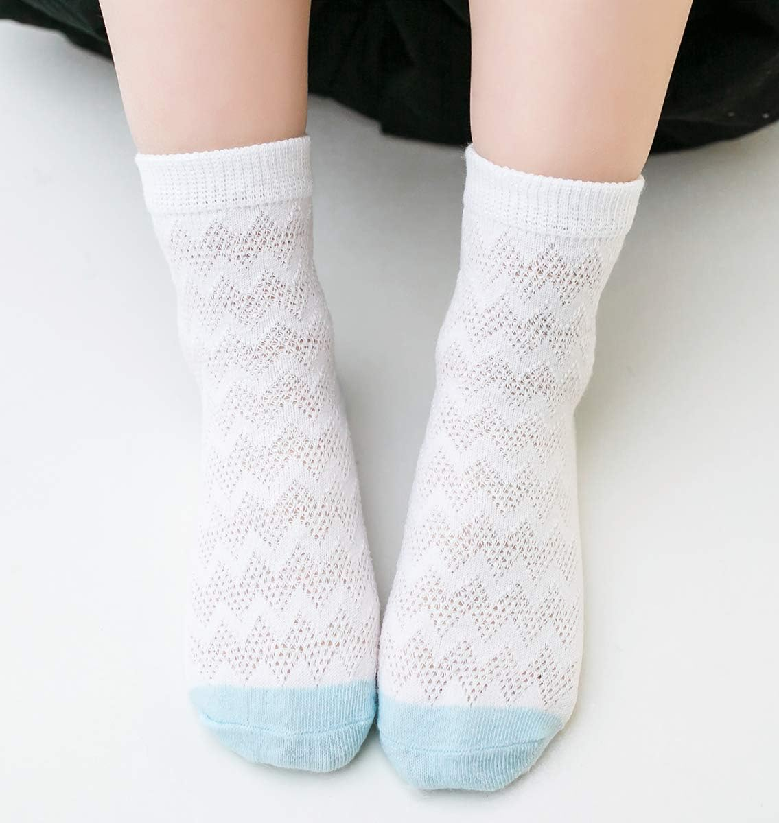 Unisex Baby Socks Girl Boy Summer Toddler Infant Ankle Pointelle Eyelet Soft Cotton Thin Mesh Socks 5 Pairs 0-12T image number 5