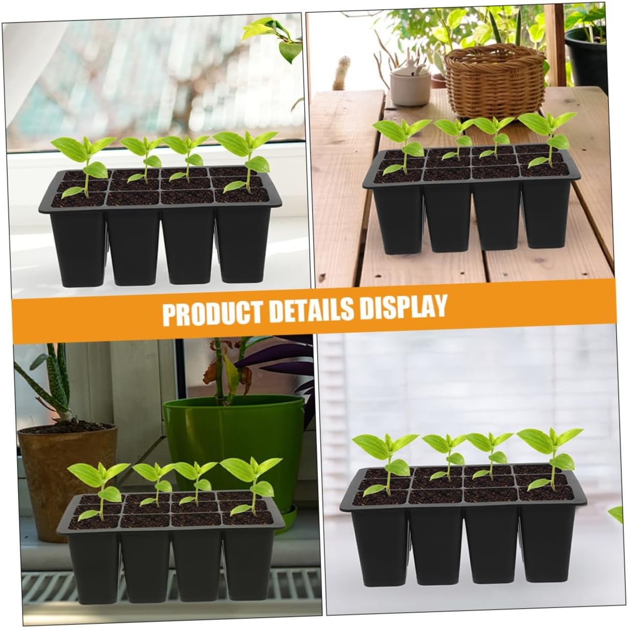 FUNOMOCYA Plant Germination Trays Starter Tray Kit Lids Planting Supplies Starter Pots for Indoor Gardening image number 2