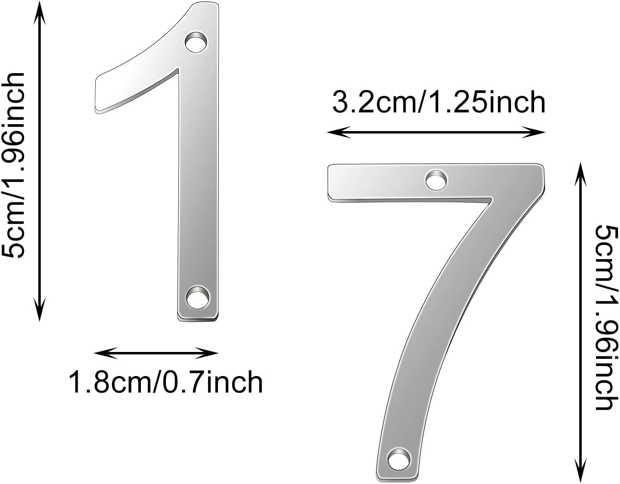 ONLYKXY Silver Modern House Numbers 0-9 Garden Street Address Number Sign 2Inch Stainless Steel Hollow Door Mailbox Decor Number Sticker for Apartment Hotel Building Room Office Brushed Number Sign image number 6