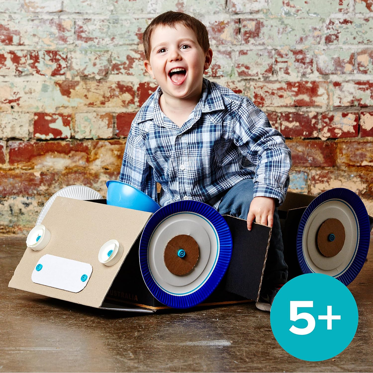 Makedo Explore | Upcycled Cardboard Construction Tool Kit in Small Toolbox (50 Pieces) | STEM + STEAM Educational Toys for at Home Play + Classroom Learning | Reusable Tools for Boys and Girls Age 5+ image number 6