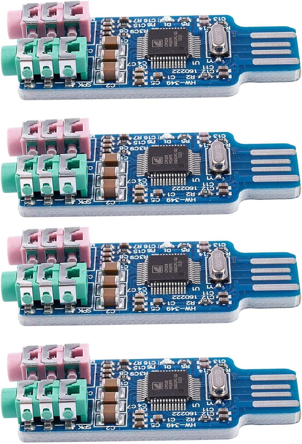 Lrocaoai 4X Free Driver USB Sound Card CM108 USB Sound Card Chip Blue, 750080824 image number 3