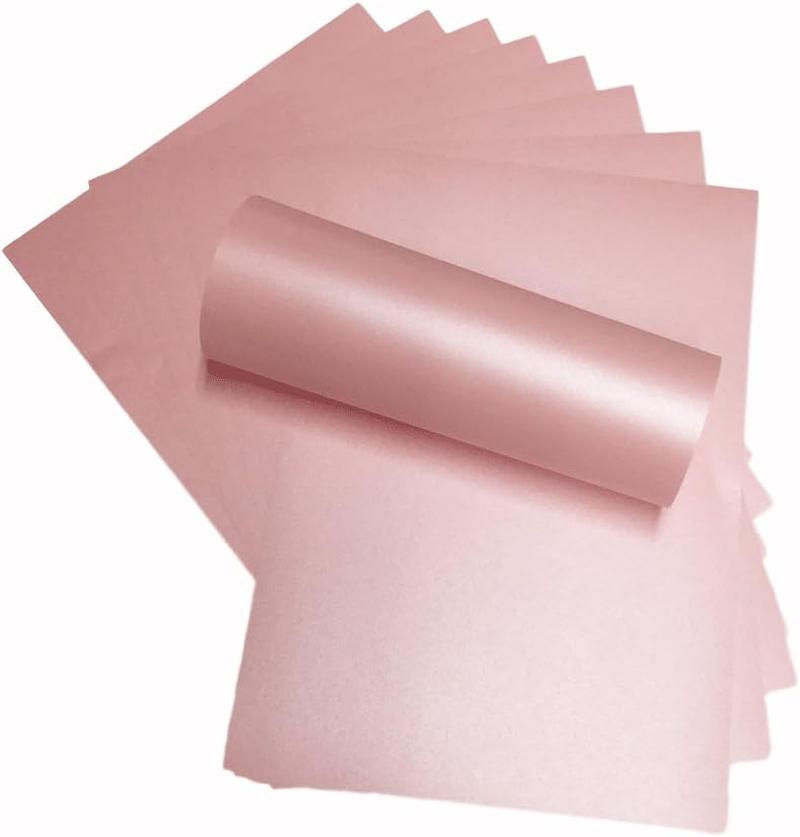 10 X A4 Petals Pink Pearlescent Shimmer Paper Double Sided 32Lb Bond Suitable for Inkjet and Laser Printers