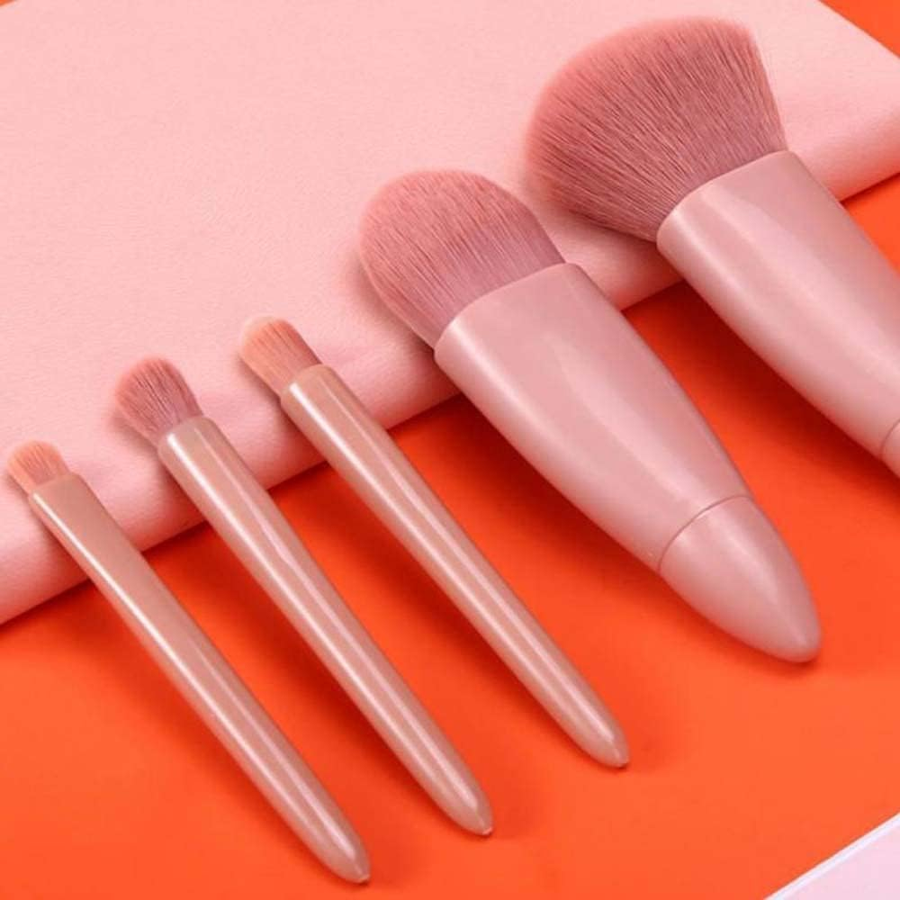 5 Pcs Makeup Brushes Set, Portable Travel Small Makeup Brushes with Brush Case Built-In Mirror, Cosmetics Brushes for Eyeshadow, Powder, Foundation image number 6