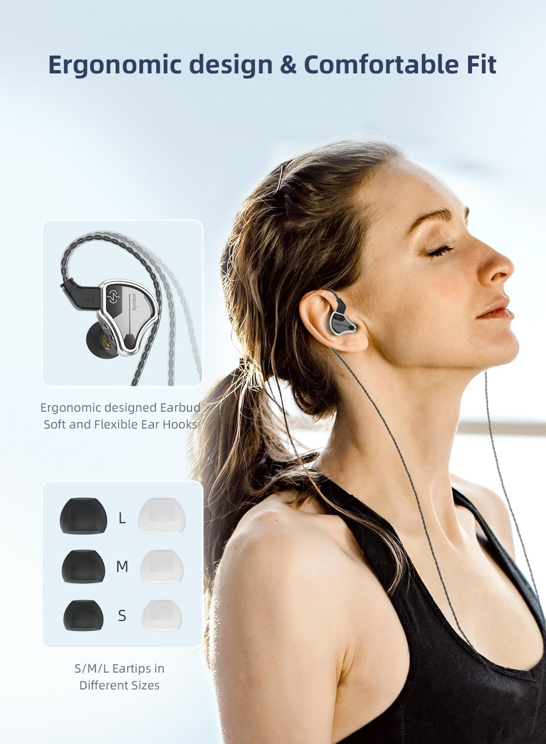 Keephifi CCZ BC02 IEM Headphones in Ear Monitor Wired Dynamic Driver Bass Wired Earbuds Professional Hifi Headphones Stereo Sound IEM Earphones for Singers Musicians