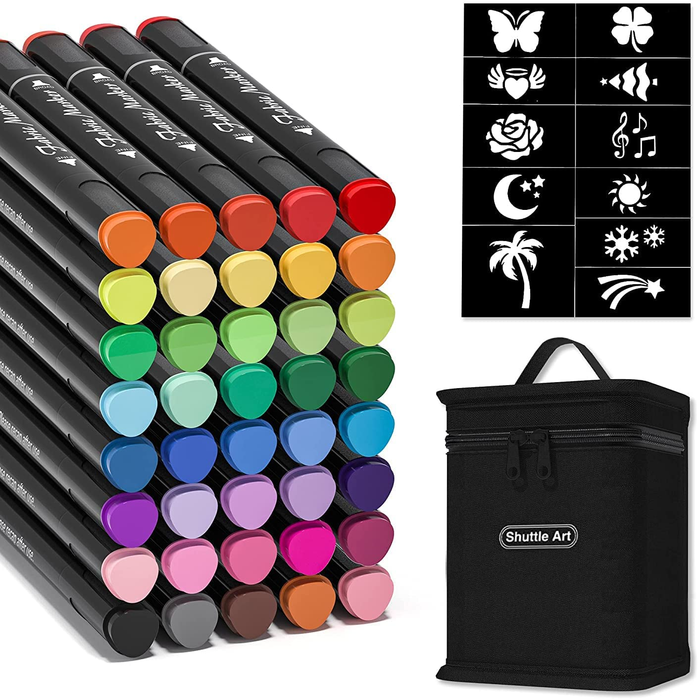 Shuttle Art Textile Pens Machine Washable, 40 Colours Textile Marker Set with Double Tips, Fabric Colouring Pens, Washable, Non-Toxic and Acid Free, Suitable for T-Shirts, Bags, Sports Shoes, Jeans image number 4