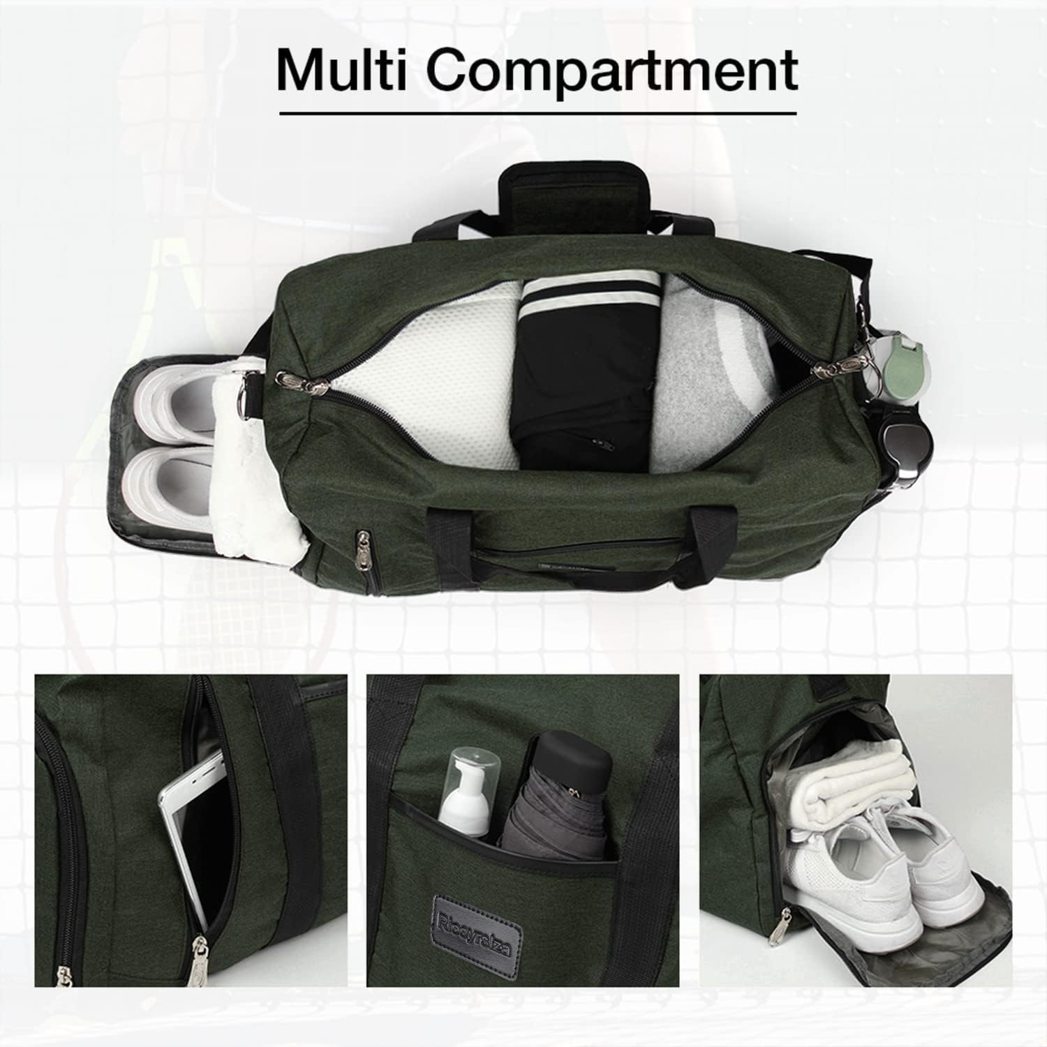 Sport Duffle Bag Sports Gym Bag with Shoes Compartment image number 1