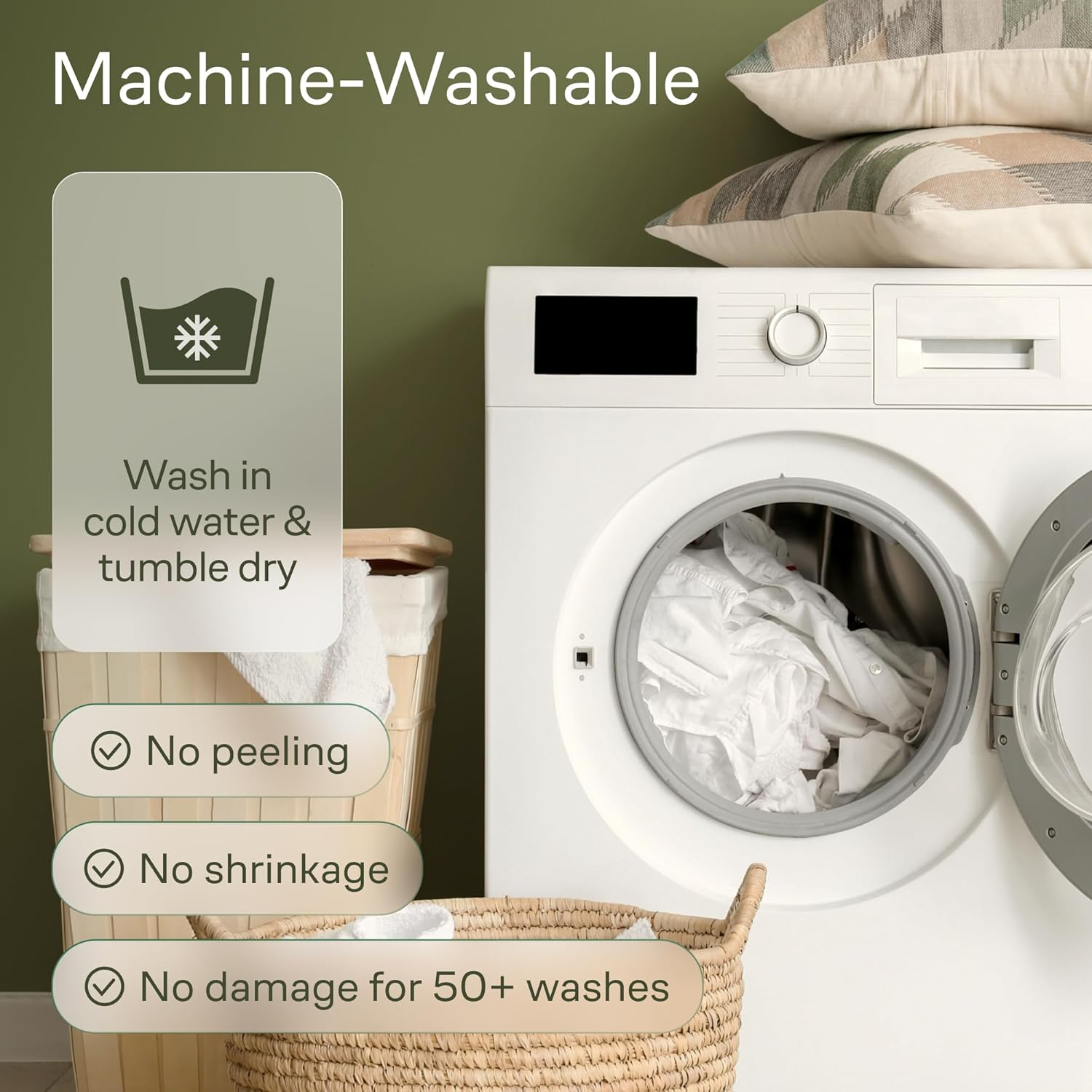 100% Waterproof Full Size Mattress Protector - 360 Protection against Spills, Stains & Accidents for Parents & Pet Owners - Noiseless & Cooling Viscose Made from Bamboo (Green) image number 3